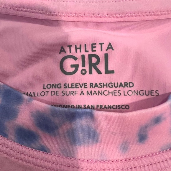 Athleta girls long sleeve rash guard with matching reversible bucket hat - Picture 4 of 8